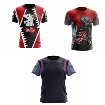 Cosplay Dorohedoro Caiman Risu Noi Shin 3D T-Shirts Sport Short Sleeves T-Shirts