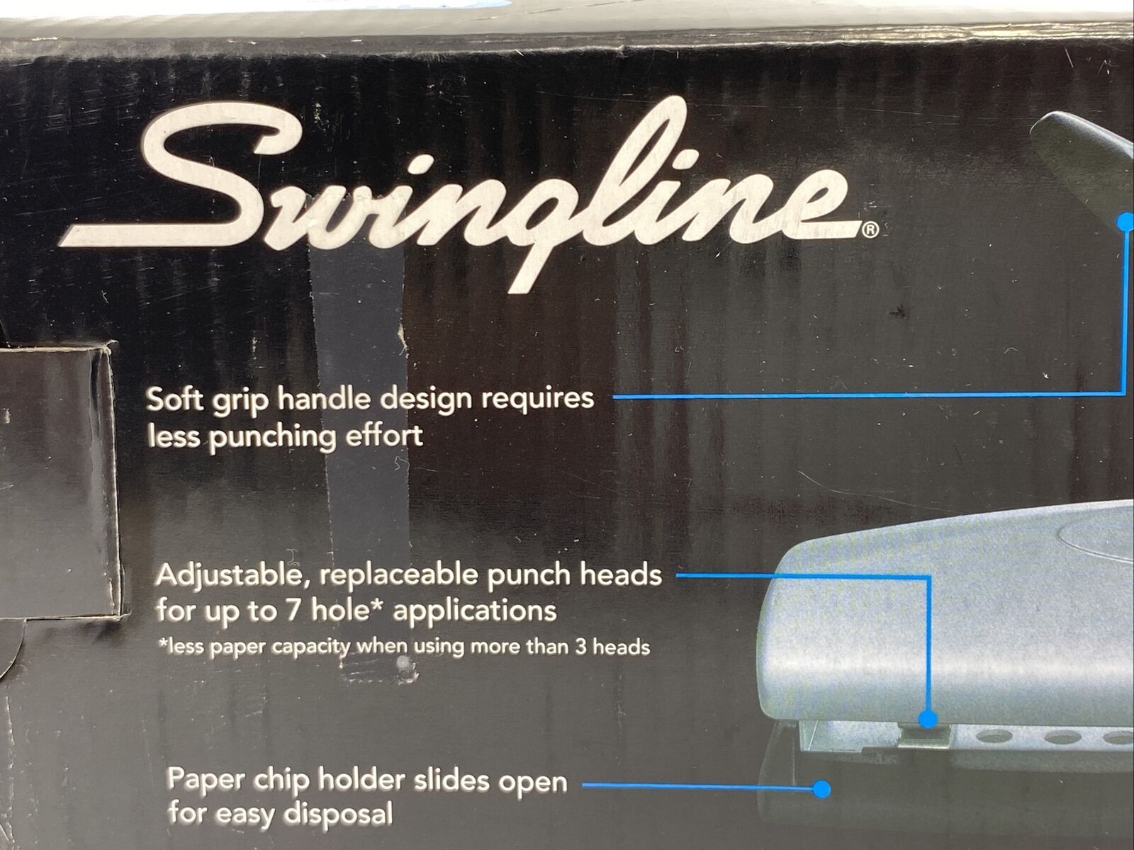 Swingline® LightTouch® High Capacity Desktop Punch, 2-7 Holes, 20