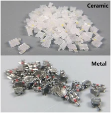 Dental Orthodontic Ceramic/Metal Brackets Mini Roth 022 345 Hooks Braces In Bulk