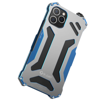 R-JUST Metall Gehäuse Ultra thin Case Schutzhülle für iPhone 13 14 15 16 Pro Max