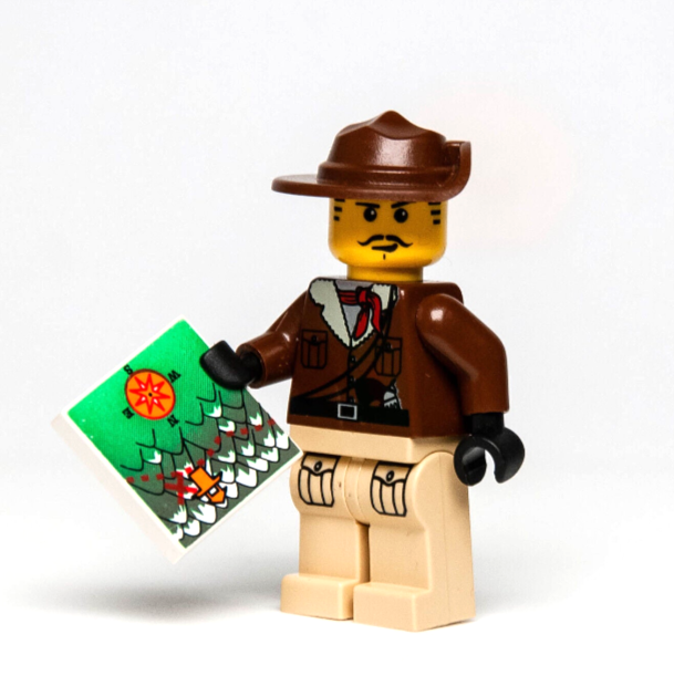 LEGO Adventurers Orient - Johnny Thunder Fur Collar & Map (adv037