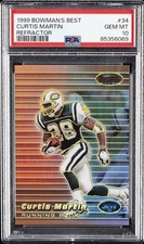 1999 BOWMAN'S BEST REFRACTOR #34 CURTIS MARTIN 318/400 PSA 10