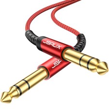 JSAUX 1/4 Inch Guitar Instrument Cable 4FT, 6.35mm 1/4 4ft, Red-Straight