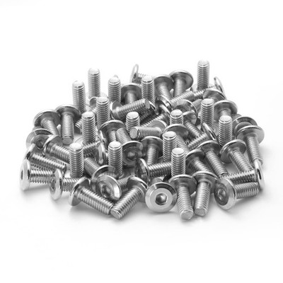 60 Pcs M6x15mm Stainless Steel Flat Head Hex Socket Cap Bolts Screws Counters...
