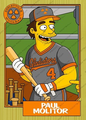Paul Molitor Simpsons Softball Team Custom Trading Card Brewers Blue Jays Twins