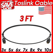 Optical Audio Cable 3 Feet Toslink Digital Fiber Optic Cord SPDIF Wire Dolby DTS