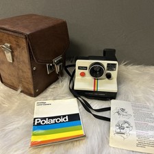 Vintage Polaroid One Step Land Camera BC Series Rainbow Stripe UNTESTED w/Case