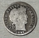 1896 P Silver Barber Dime GOOD Philadelphia Mint Early Rare Coin Perfect 4 Album