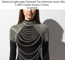 Women  s Medieval Chainmail Armor Shirt Aluminum LARP Costume Tunic Fancy Dress