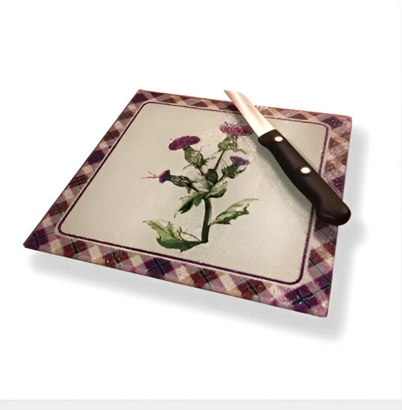New Wild Thistle Chopping Board/Pot Stand 2116059 | Scottish Kitchen Gift-POTWT.