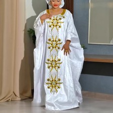 Long Dress Abaya African Women Kaftan Moroccan Embroidery Oversize Dashiki Scarf