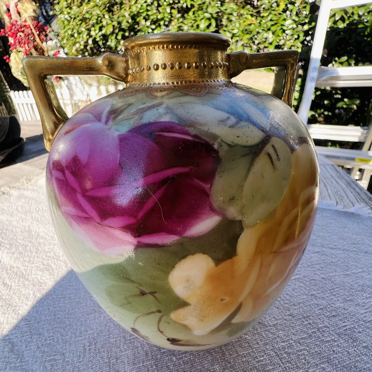 陶瓷黄金古风日本原创古董花瓶| eBay