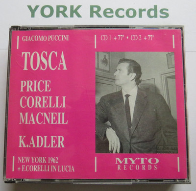 PUCCINI - Tosca ADLER / PRICE / CORELLI / MacNEIL - Excellent Con 2 CD Set Myto