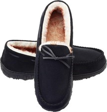 Men's Memory Foam Moccasin Slippers Warm Plush Indoor Outdoor House Shoes Gift