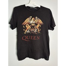 Queen Official Merch Crest Logo Graphic T-Shirt Mens Medium Black Rock Band Tee