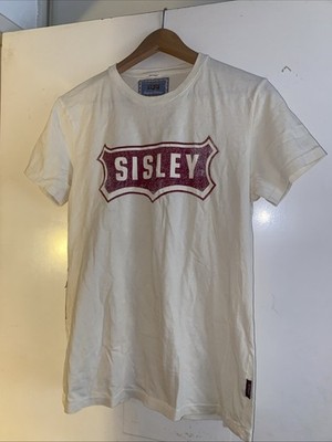 Sisley Tunisia Made Baby Tee Shirt Box Logo Boho Women Medium Festival Top