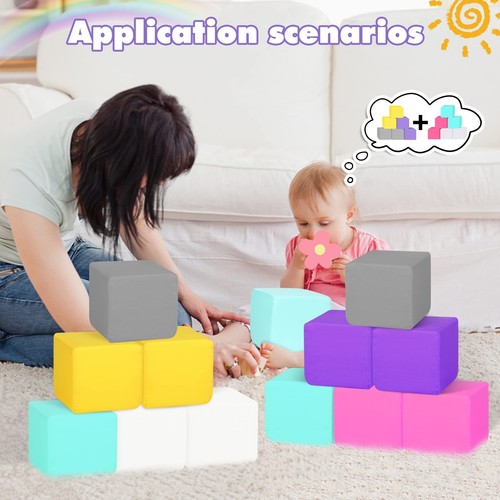 Foam Blocks for Toddlers, Soft Building Blocks for Toddlers Colorful Stacking... - Picture 5 of 6