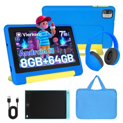 Kids Tablet 7 Inch, Android 13 Tablet for Kids, Quad Core, 8GB RAM+64GB ROM
