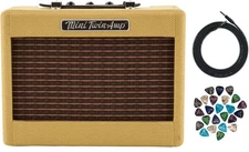 Fender Mini '57 Twin-Amp Electric Guitar Amplifier - Tweed w/ Instrument Cable