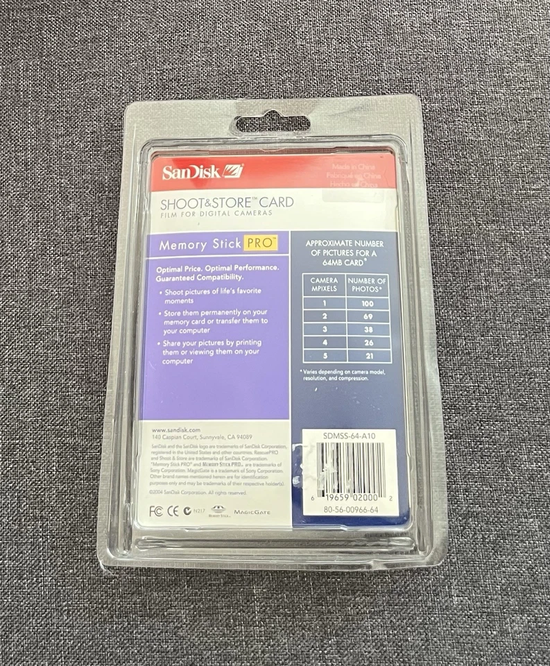 Sandisk 64MB/100 Picture Memory Stick PRO (SDMSS-64-A10) Sealed New 6 available* - Image 2 of 2