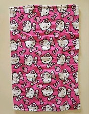 Homemade Large Baby Burp Cloth approx 19" 13" Cotton- Hello Kitty Pink