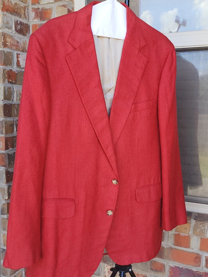 Traje Blazer Chaqueta 44r CLASE Personalizado ROJO Espiga Para Hombre Foto 2 de 3