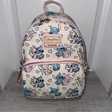 Disney Parks Loungefly Valentines Stitch  Angel Hearts Backpack