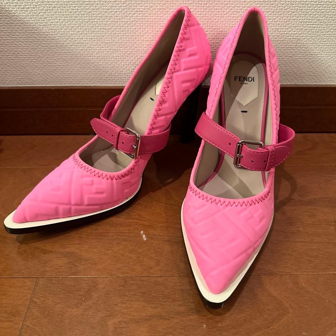 FENDI Shoes Pumps Heel Nicki Minaj FF EU 40 US 10 Canvas Pink Authentic |  eBay