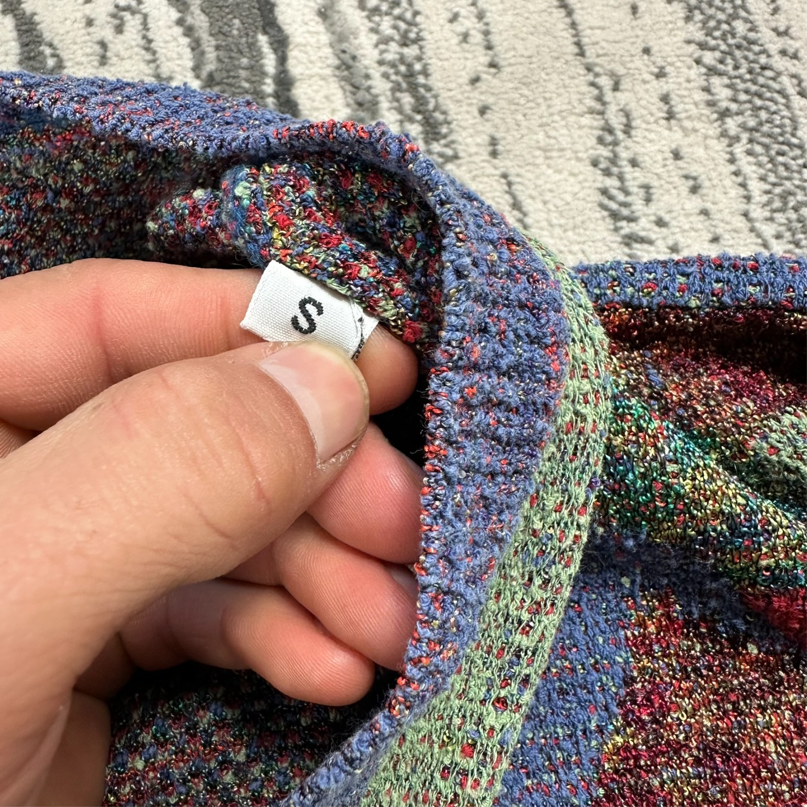 VTG Missoni Sport 90's Button Up Multi Coloured Oversized Small Knitted Cardigan image 3