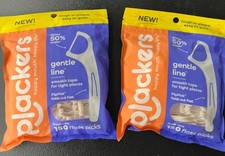 2x Plackers Gentle Line Floss Picks with FlipPick Fresh Mint 150 Pack Oral Care