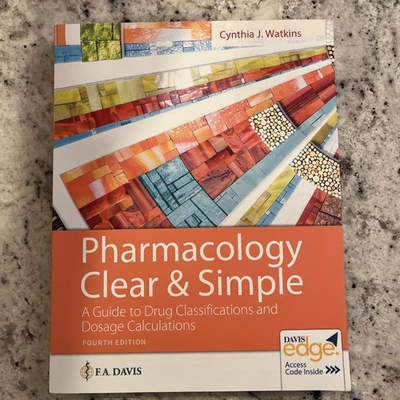 #ad Pharmacology Clear and Simple: A Guide to Drug Classifications and D VERY GOOD $60.00