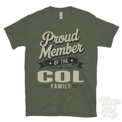 STOLZES MITGLIED DER COL FAMILIE T-SHIRT Nachname Nachname Erbe Abstammung