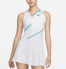 Nike Court Dri-FIT Women's Tennis Golf Dress White Pleated sz M