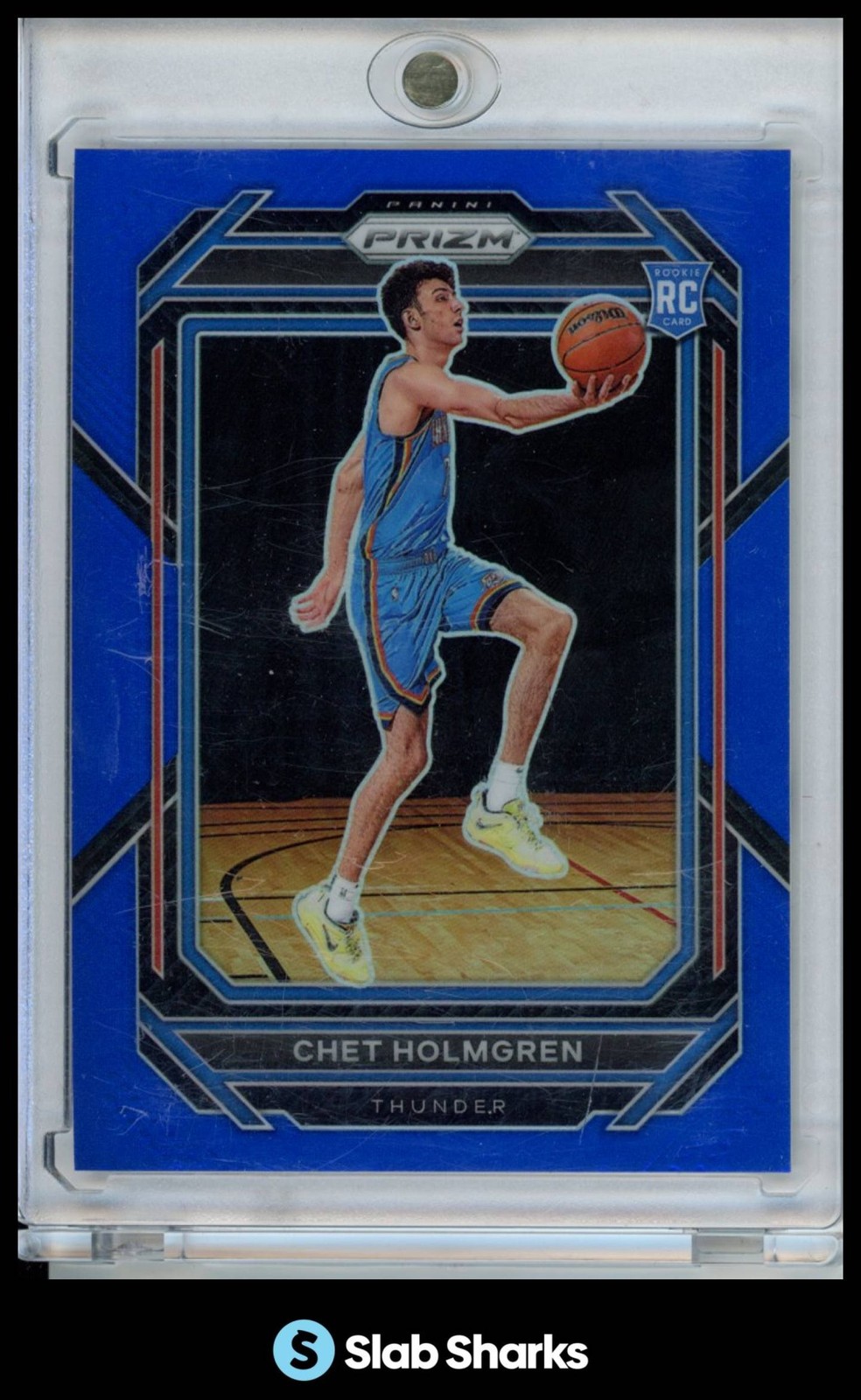 2022 PANINI PRIZM #266 CHET HOLMGREN BLUE PRIZM RC ROOKIE /199