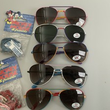 OCCHIALI DA SOLE PER BAMBINI nuovi, cinque pezzi, aviatore, metallo, protezione UV400-100%. Con 2 fasce