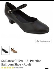 So Danca Practice Ballroom Character Shoes CH791 Women  s 8.5 LW Black New In Box
