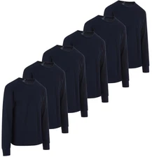 3 Pack Men’s Thermal Shirts Cotton Base Layer Tops Black Solid Bulk Wholesale