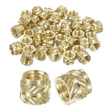 50pcs Knurled Insert Nuts M5 x 6mm L x 7mm OD Brass Heat Set Insert Nuts