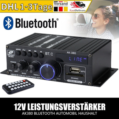 Verstärker Audio Stereo Amplifier HIFI Digital Bluetooth FM USB Vollverstärker