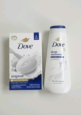 Dove Deep Moisture Body Wash + 6 Bar Soap Pack Lot of 7 New Sealed Skincare
