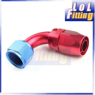 US -20AN 20AN 90 Degree Hose End Oil/ Fuel /Gas Line Fitting Adapter Red/Blue