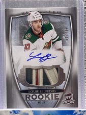 Louie Belpedio Jersey Auto /249 2018-19 The Cup Ice Hockey Minnesota Wild