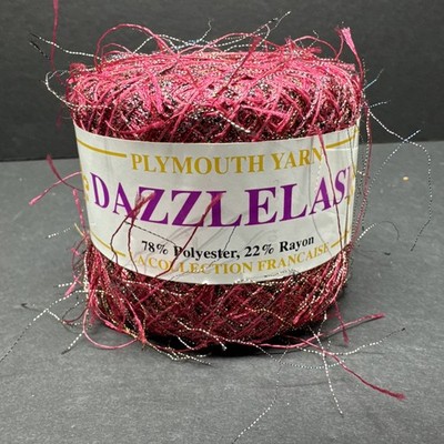Plymouth Dazzlelash Pink Red 101 Metallic Eyelash Yarn Shower Of Flowers New