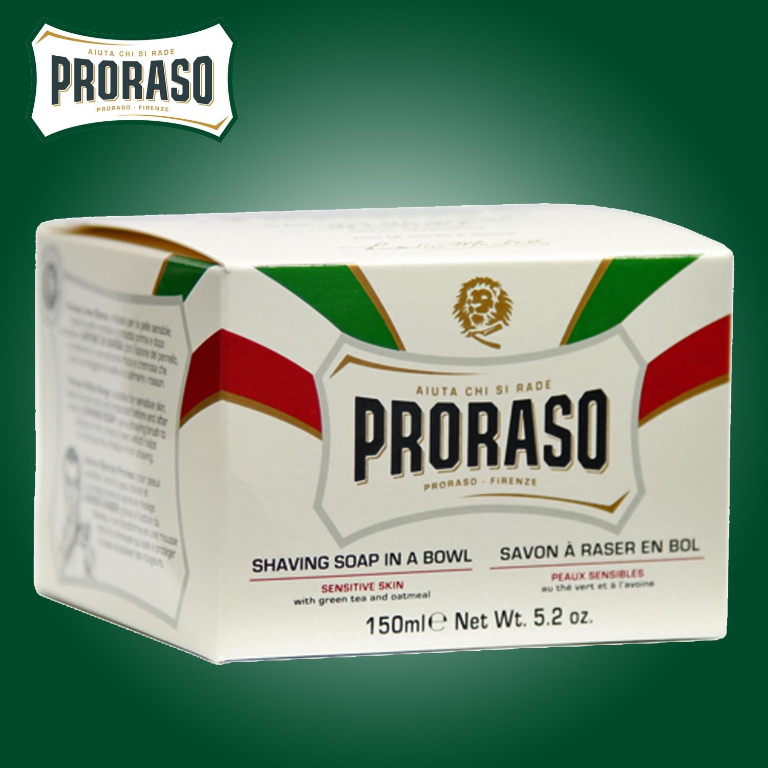 Proraso Shaving Soap for Sensitive Skin Types 150ml in white Jar