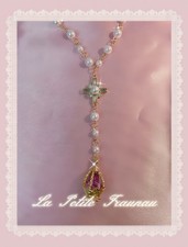 Custom Made Madoka Magica Homura Kawaii Cosplay Alt Y2K Anime Rosary Necklace