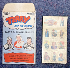 Terry and the Pirates Tattoo Transfers Pack No. 9 1950s Pat Ryan Hotshot Charlie