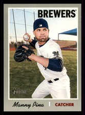 2019 Topps Heritage #333 Manny Pina Milwaukee Brewers