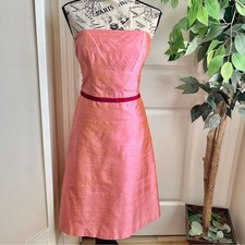 Jenny Yoo Collection Strapless Silk A-Line Dress Pink Sz 6