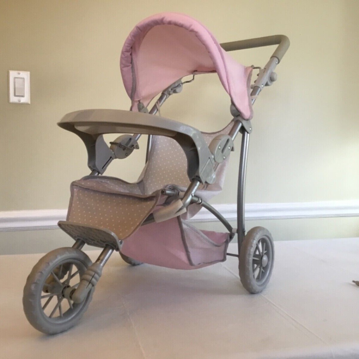 Pottery Barn Polka Dot Doll Jogging Stroller, used, in very good condition