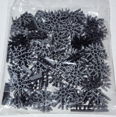 100 NEW K'NEX Rare Connectors Mixed Lot Gray & Black Slotted, Ladder 8-way KNEX